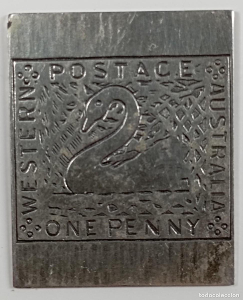 Antig&uuml;edades: Lingote de plata 999.9 sello de Australia Occidental one penny de 1854