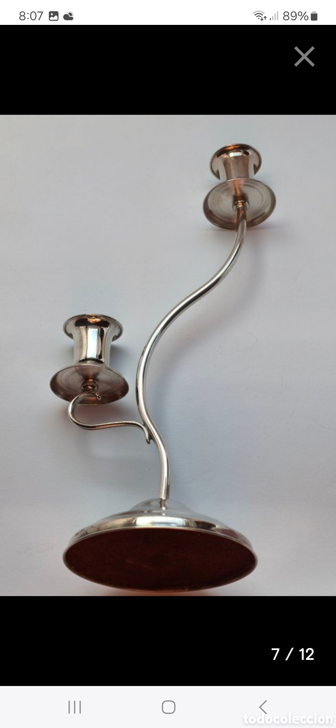 Antig&uuml;edades: Antiguo candelero plata 800. - Foto 6