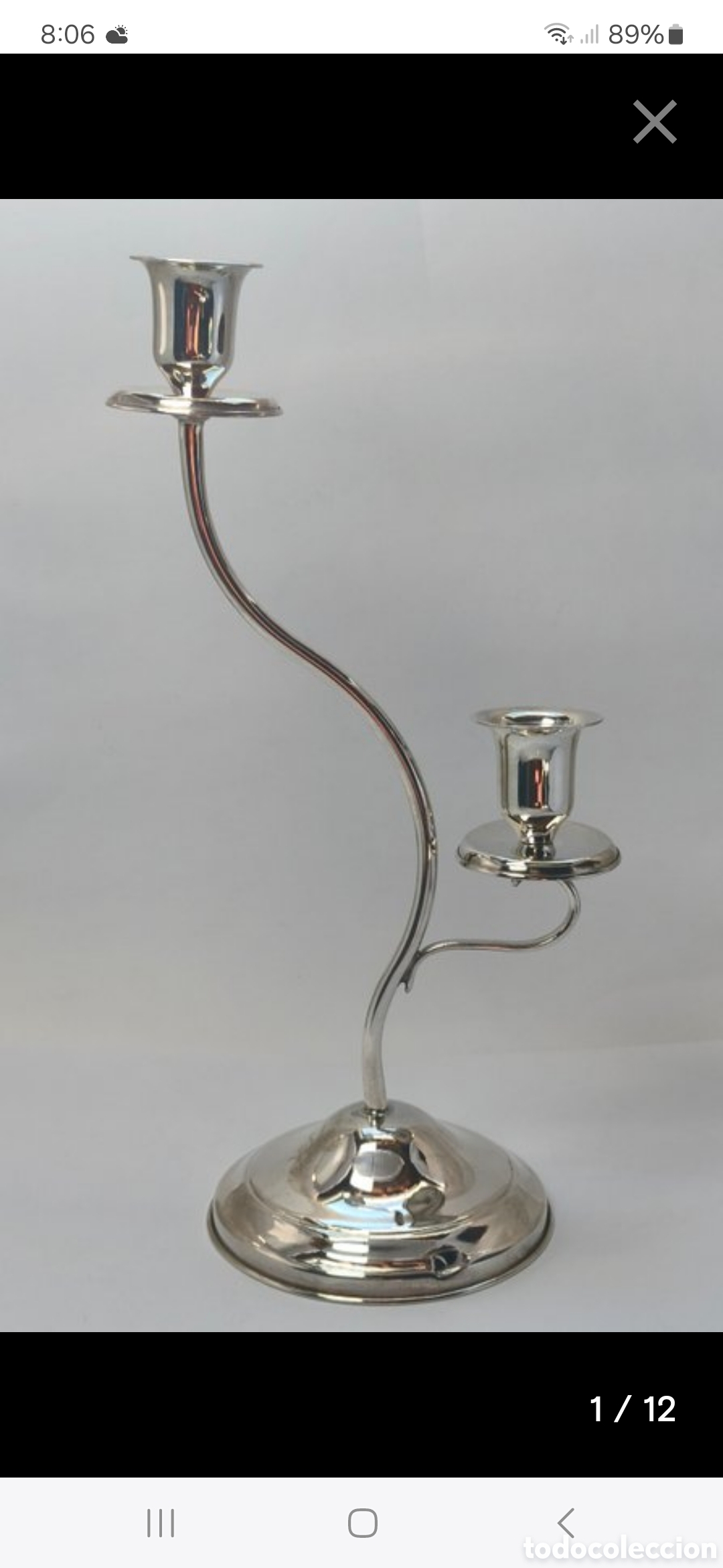 Antig&uuml;edades: Antiguo candelero plata 800.
