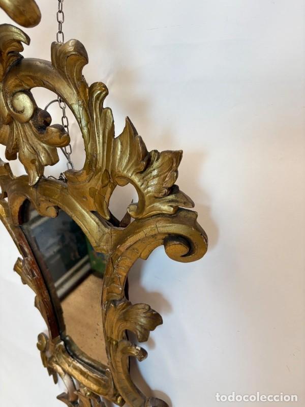 Antig&uuml;edades: Cornucopia Antigua de Madera y Pan de Oro - Foto 6