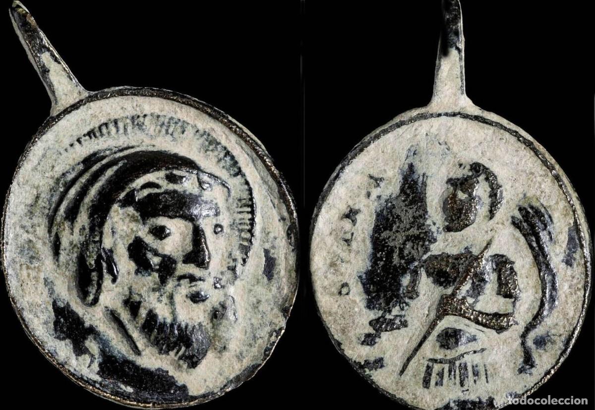 Antiguidades: Medalla Religiosa Siglo XVI-XVIII, San Anastasio / San Venancio - 24x16 mm.