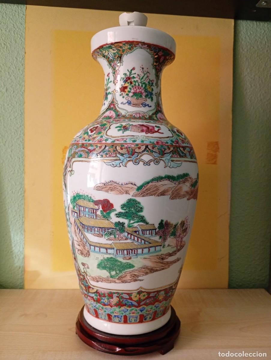 Antig&uuml;edades: Pie Lampara Porcelana China