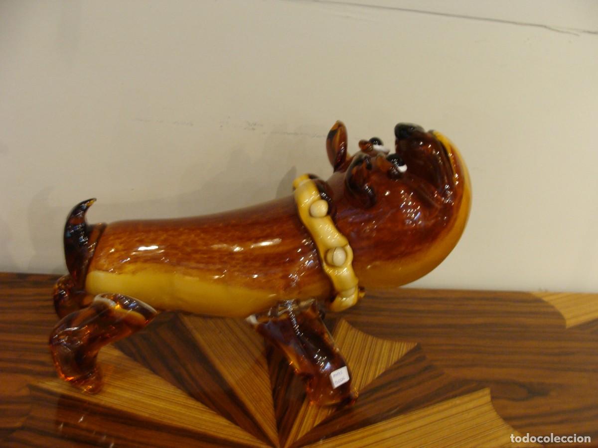 Antig&uuml;edades: Escultura de perro en cristal de Murano