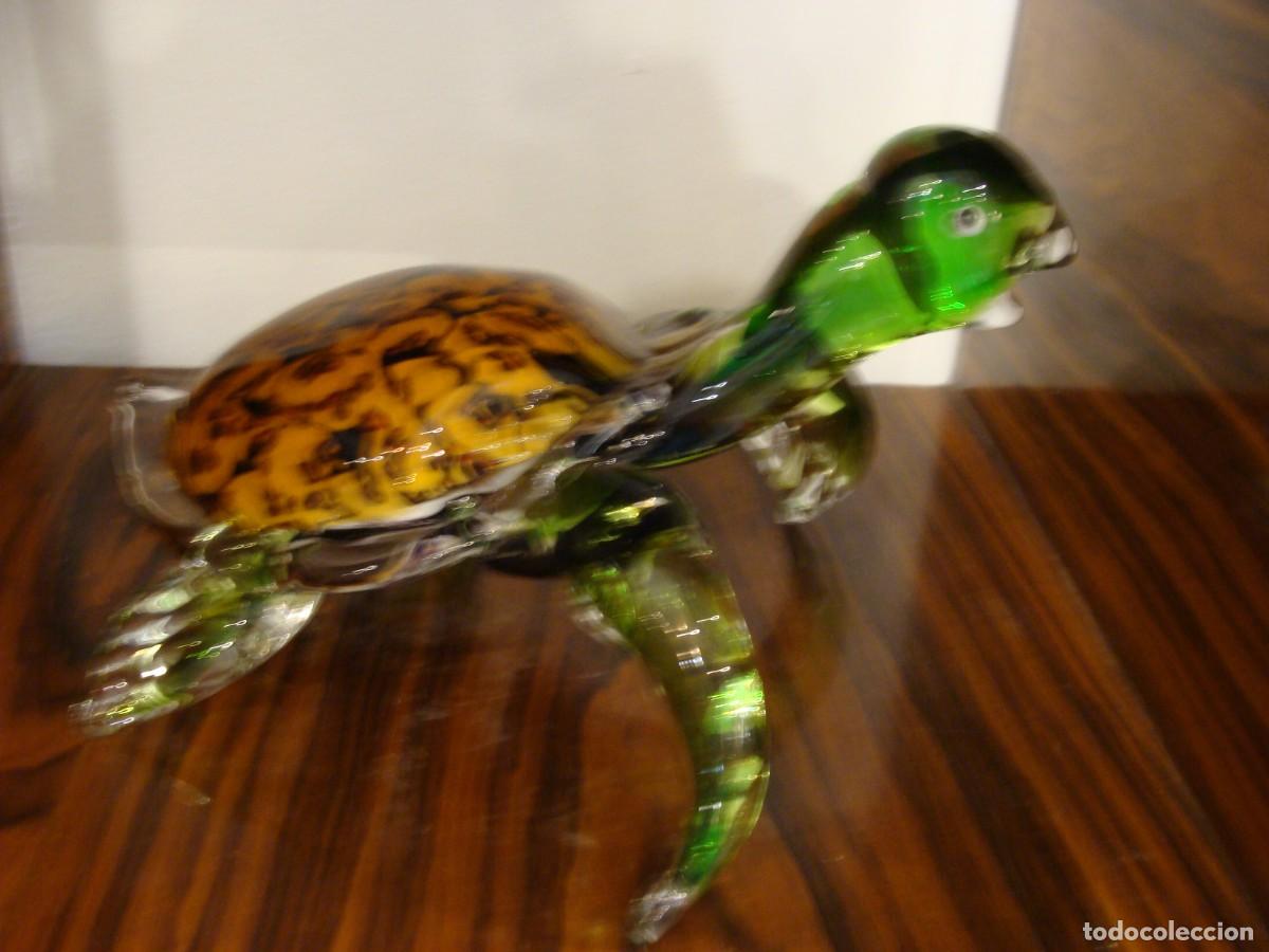Antig&uuml;edades: Escultura de tortuga en cristal de Murano