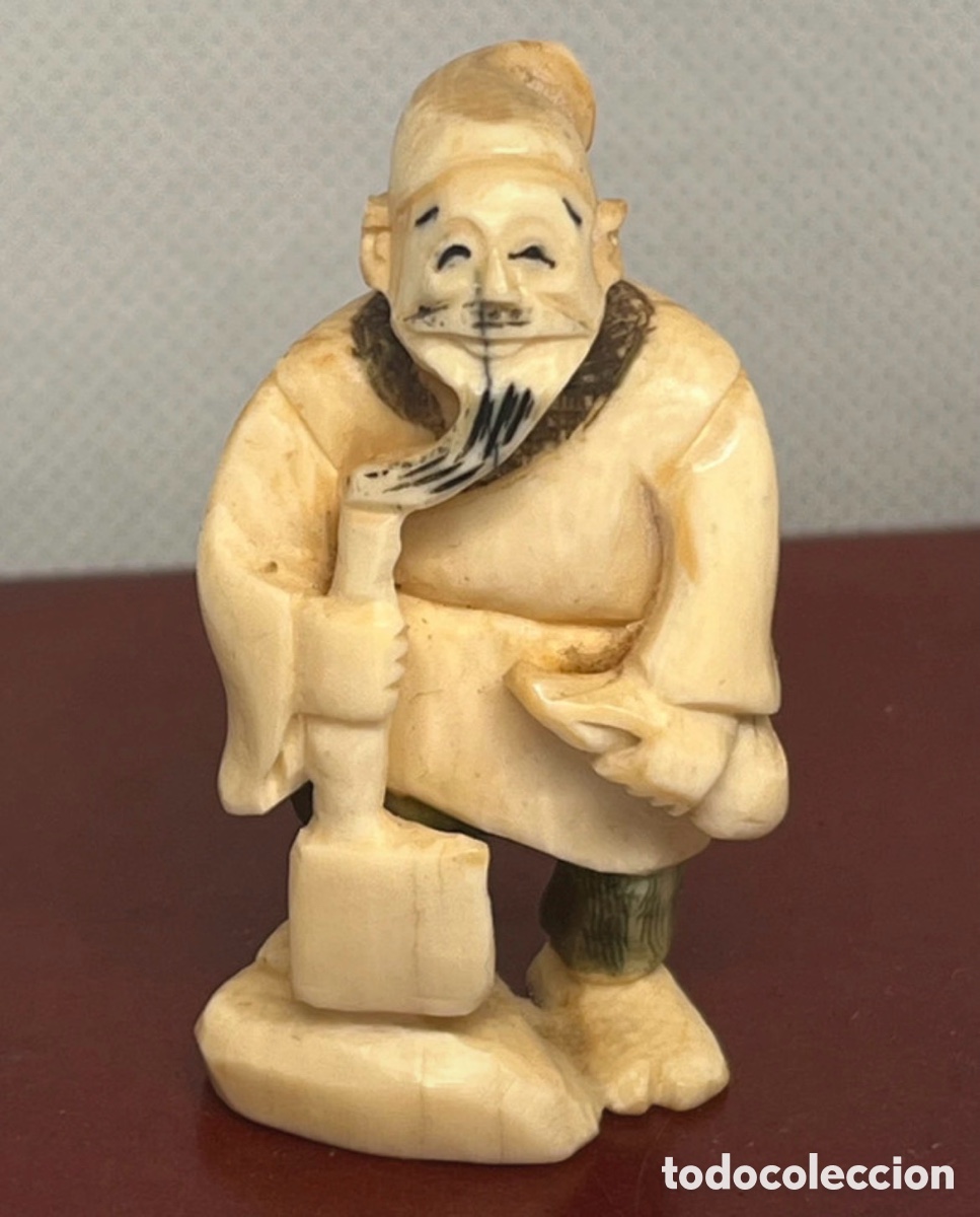 Antig&uuml;edades: NETSUKE DE MARFIL DEL SIGLO XIX FIRMADO