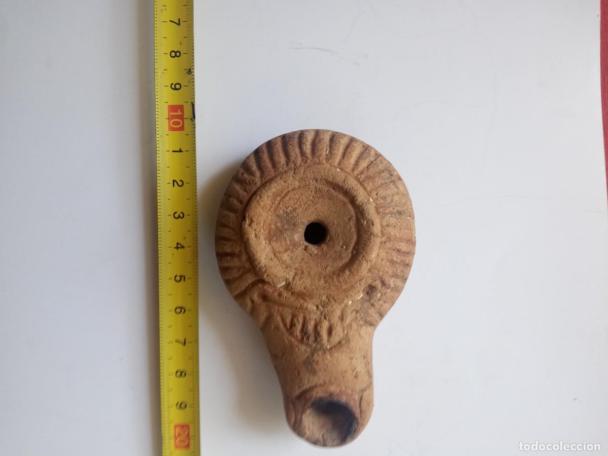 Antig&uuml;edades: Lucerna Romano-Egipcia.-Ceramica con decoracion incisa.-Siglo-4 d.C.-