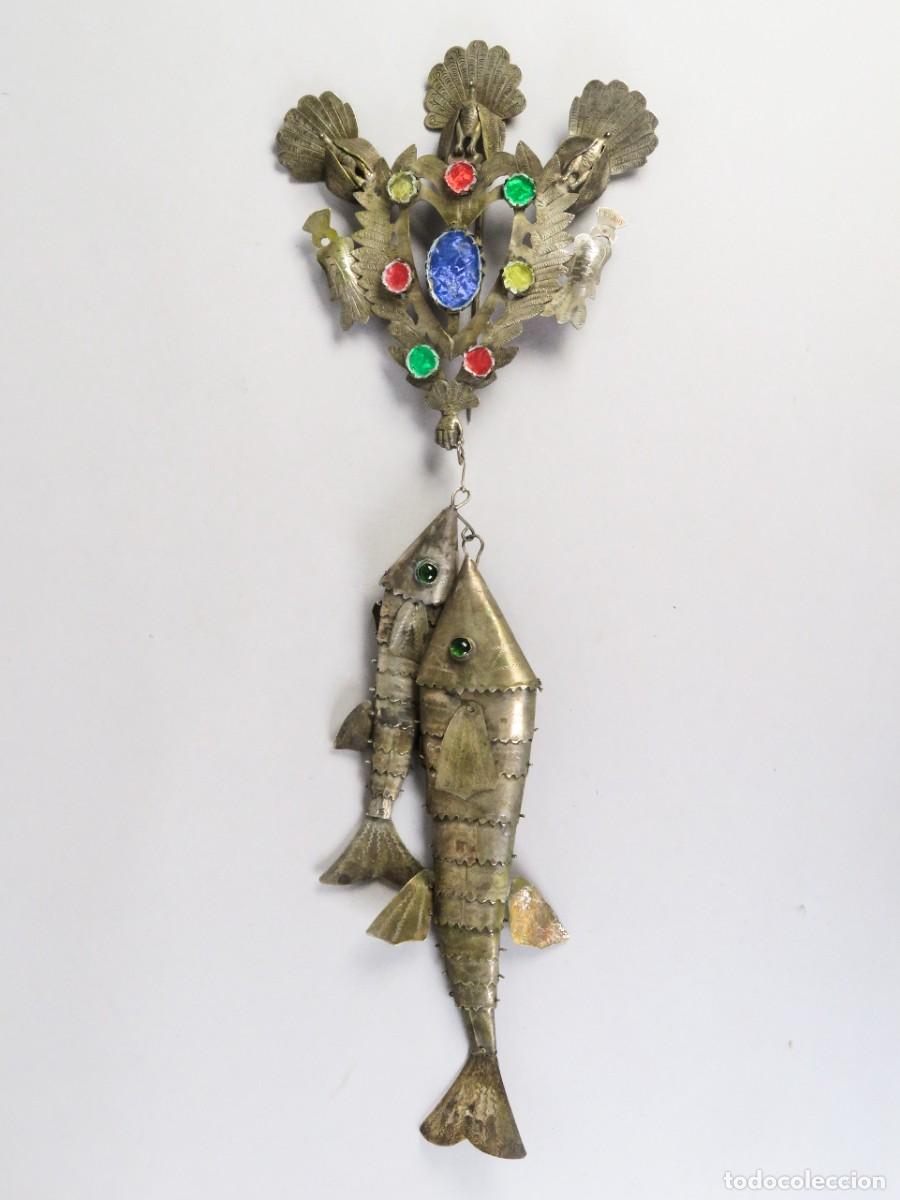 Antig&uuml;edades: Tupo broche ceremonial peruano en plata 925 siglo XX