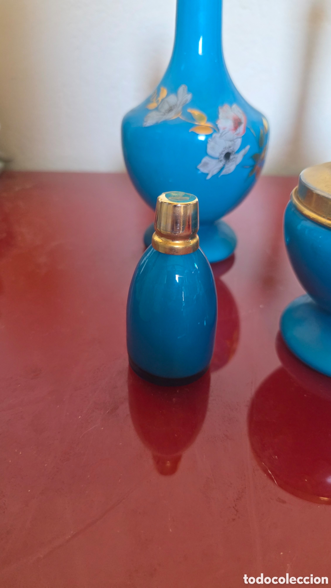 Antig&uuml;edades: Juego tocador perfumero opalina francesa - Foto 4