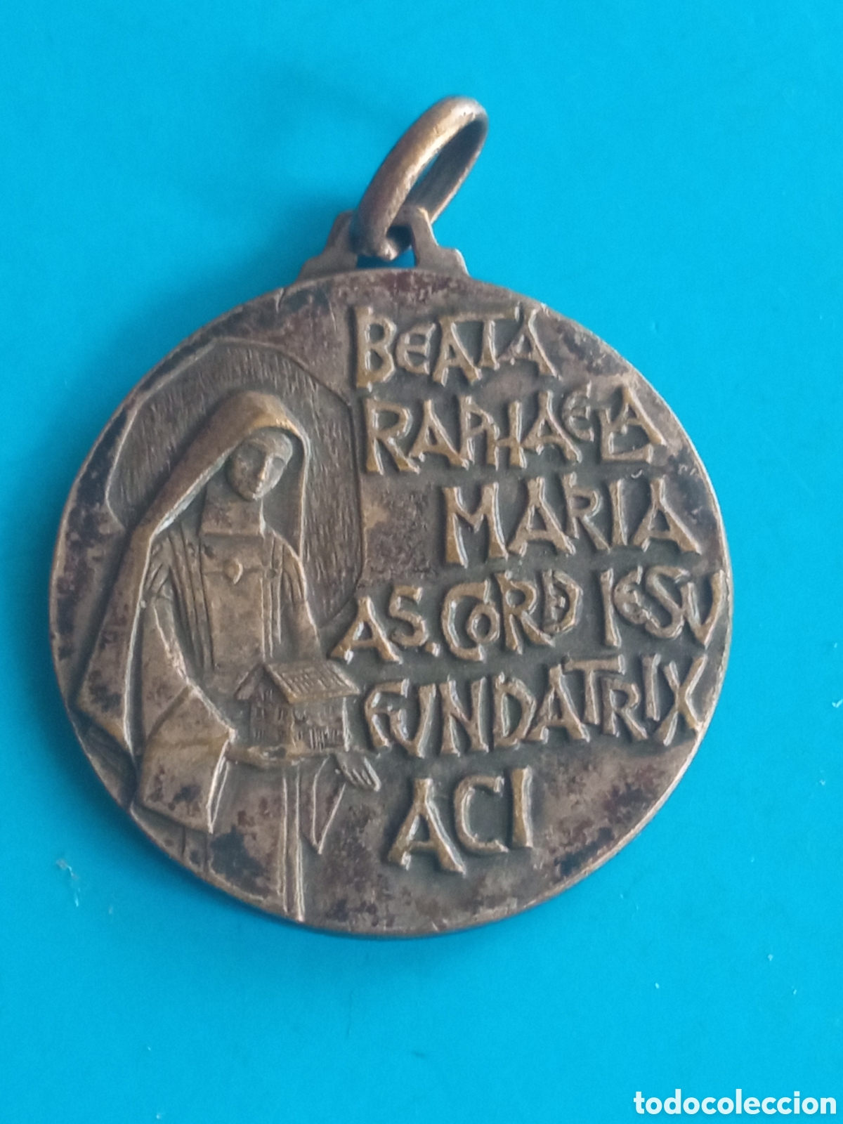 Antig&uuml;edades: Antigua medalla a Doble cara, Beata Rafaela Maria, 30 mm de di&aacute;metro