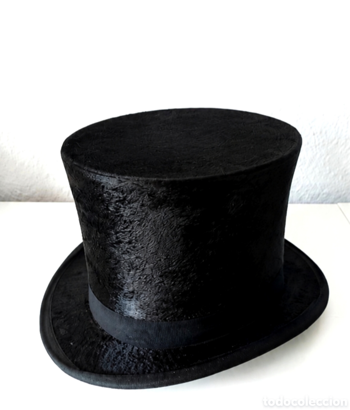 Antig&uuml;edades: Espectacular Sombrero de copa Chistera antigua piel 1900s Alemania