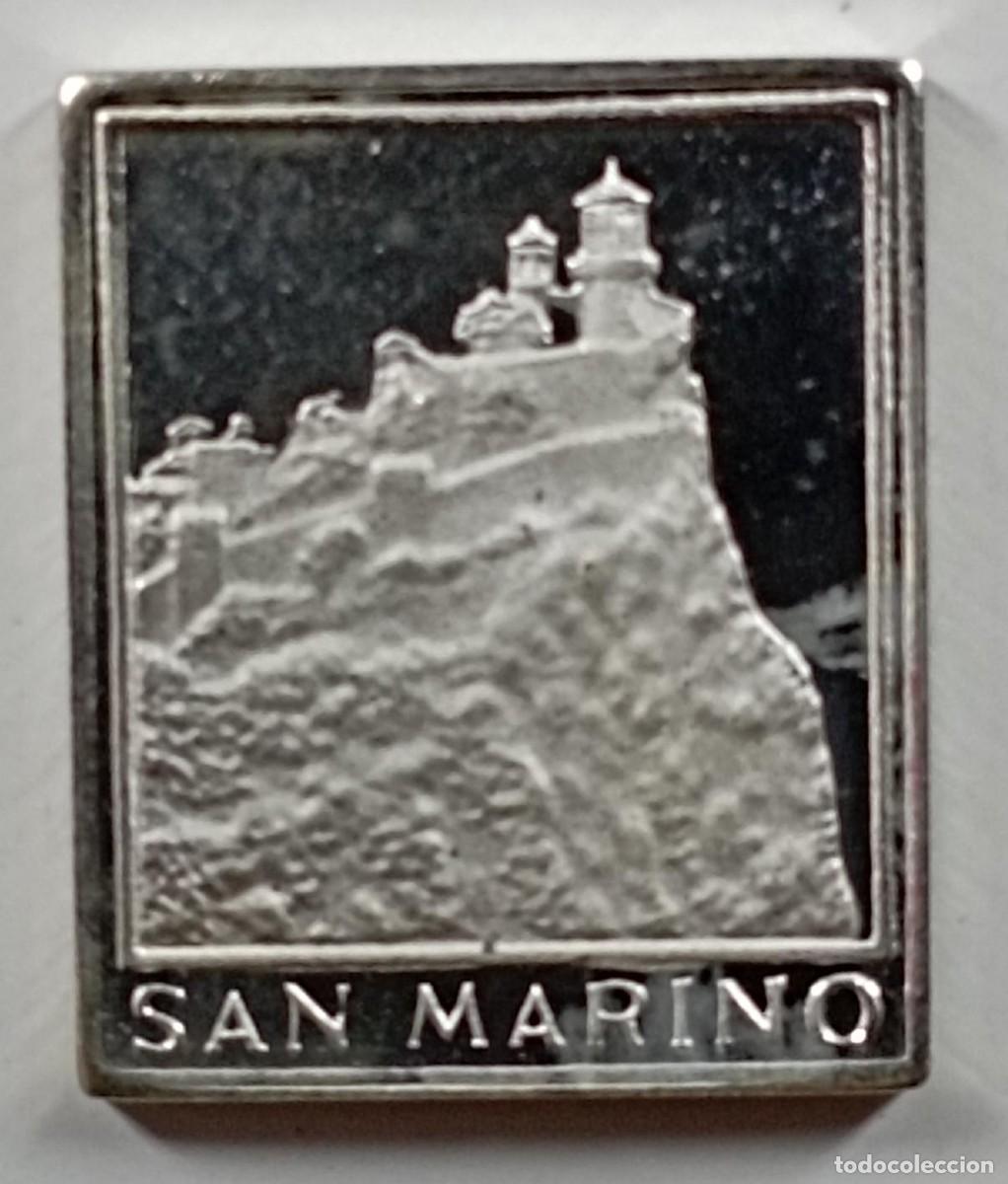 Antig&uuml;edades: Lingote de plata pura (999), PROOF, Tres Torres Monte Titano, San Marino, Italia