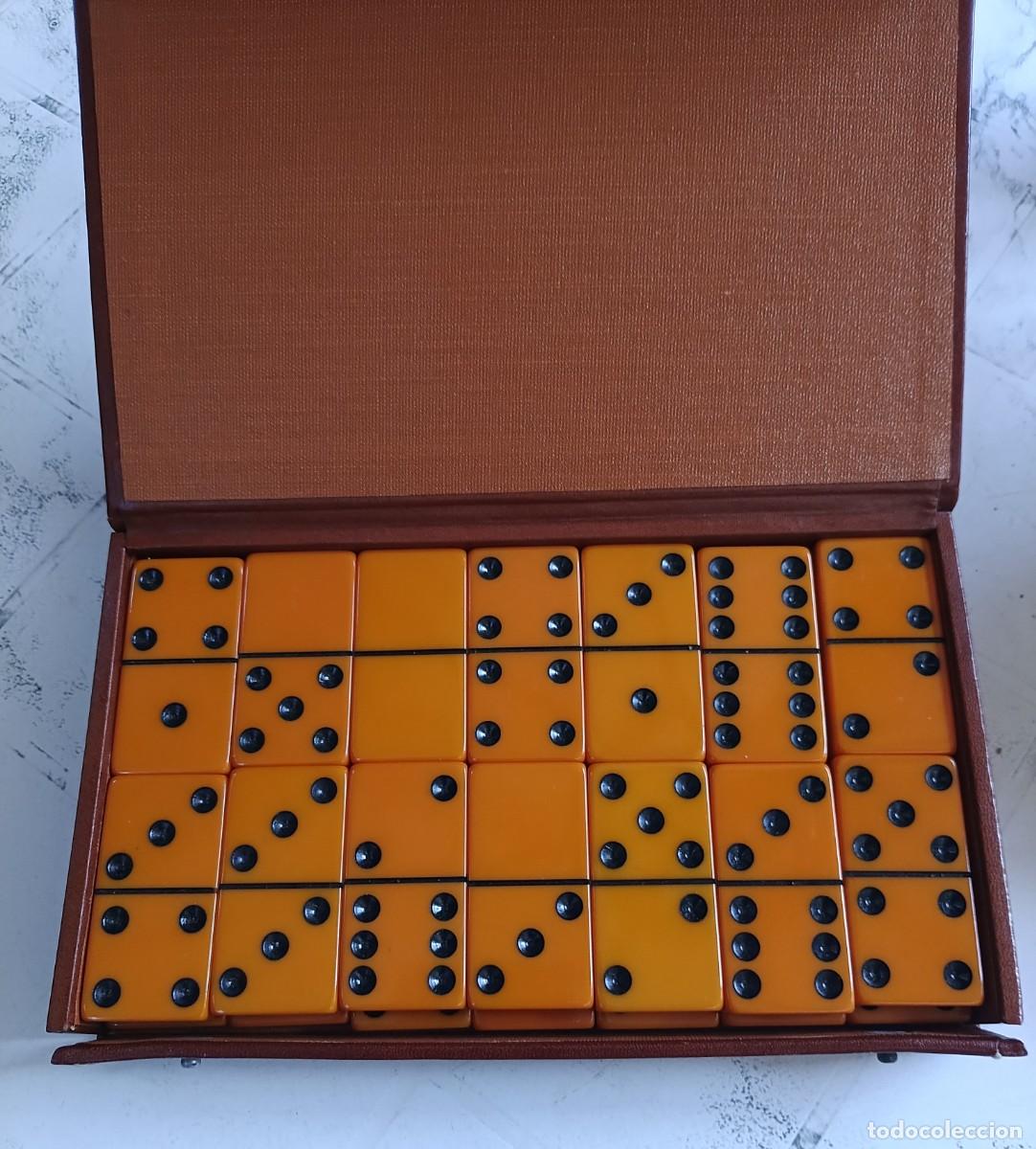 Antig&uuml;edades: Juego de domino de baquelita Catalin Butterscotch antiguo