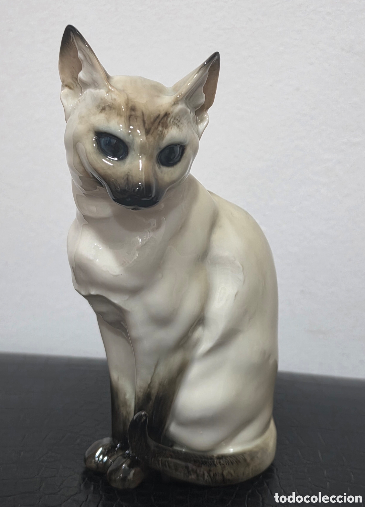 Antig&uuml;edades: Figura gato siam&eacute;s porcelana Alemania 19cm.