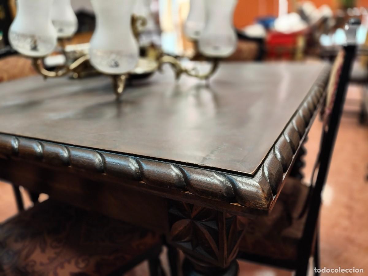 Antig&uuml;edades: Mesa antigua de madera tallada - Foto 5
