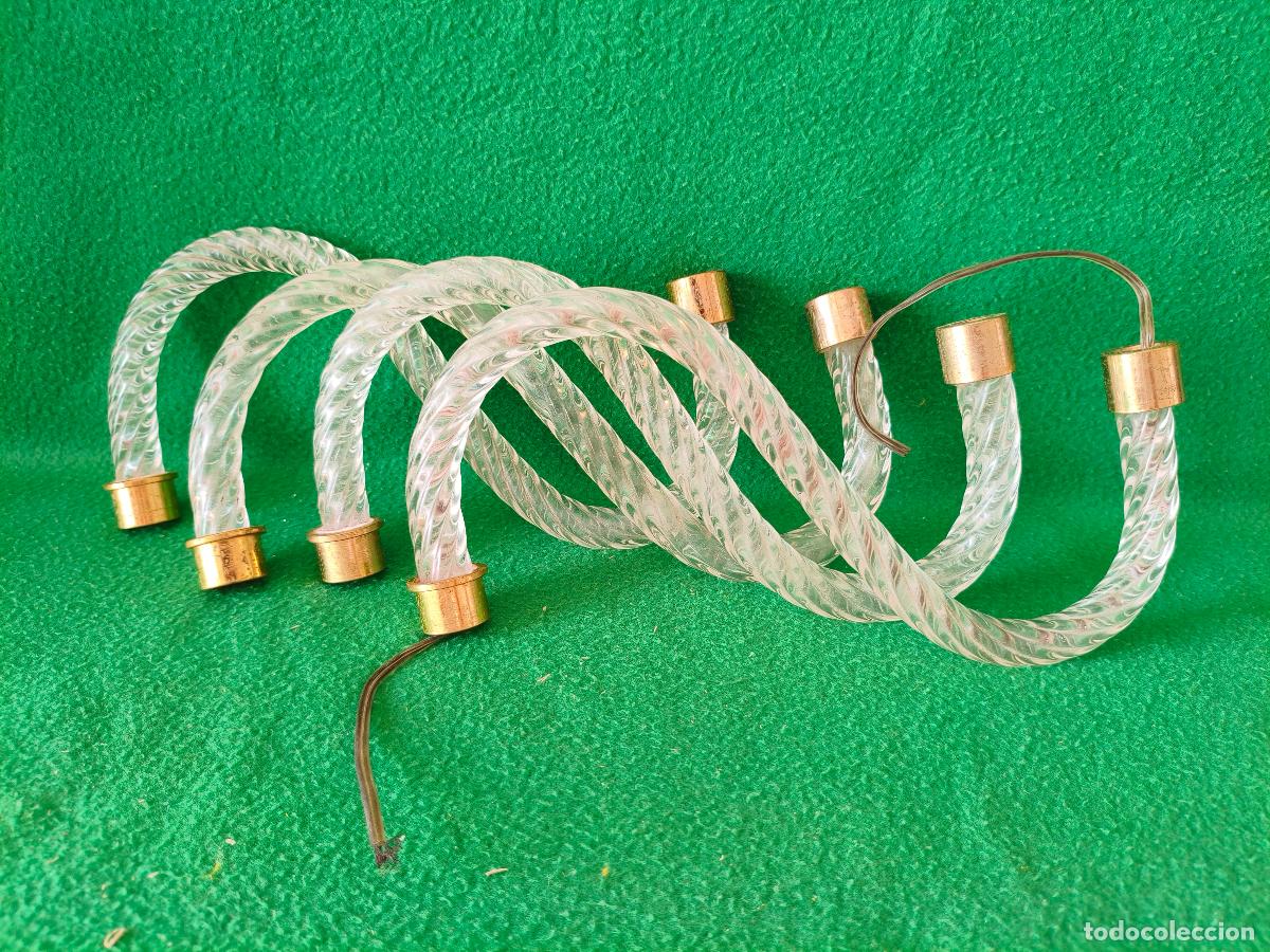 Antig&uuml;edades: LOTE CUATRO UNIDADES. BRAZO CRISTAL. REPUESTO LAMPARA TIPO ARA&Ntilde;A.