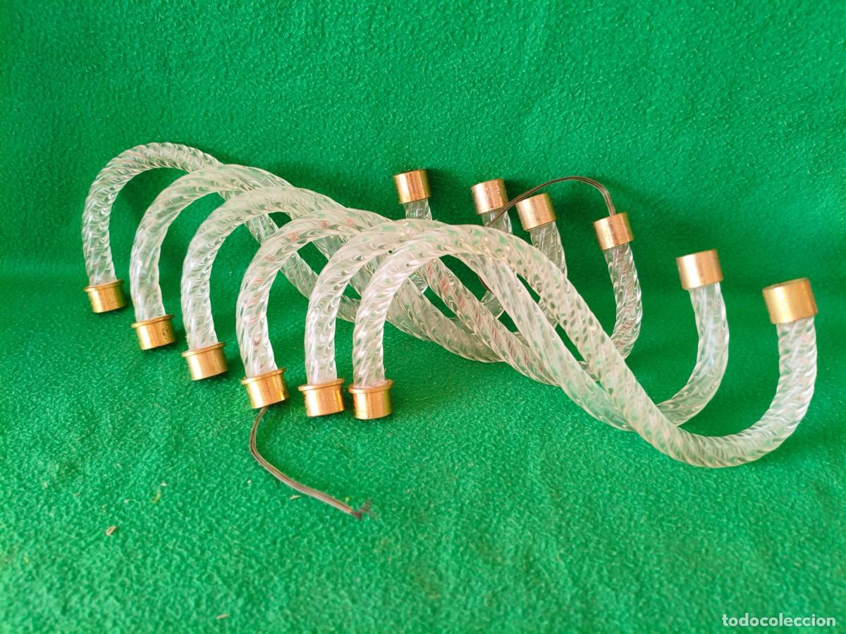 Antig&uuml;edades: LOTE SEIS UNIDADES. BRAZO CRISTAL. REPUESTO LAMPARA TIPO ARA&Ntilde;A.