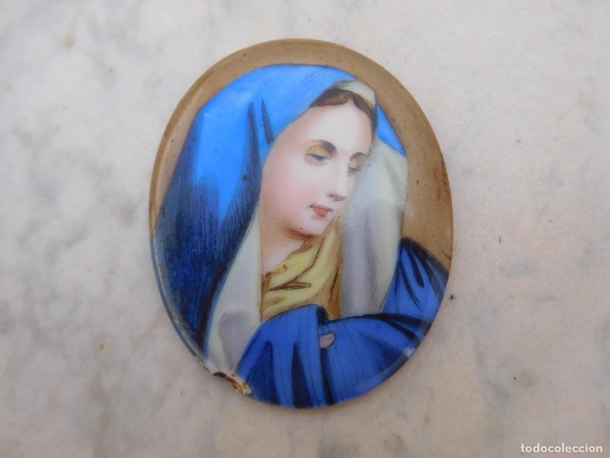 Antig&uuml;edades: Esmalte antiguo Virgen - Foto 2