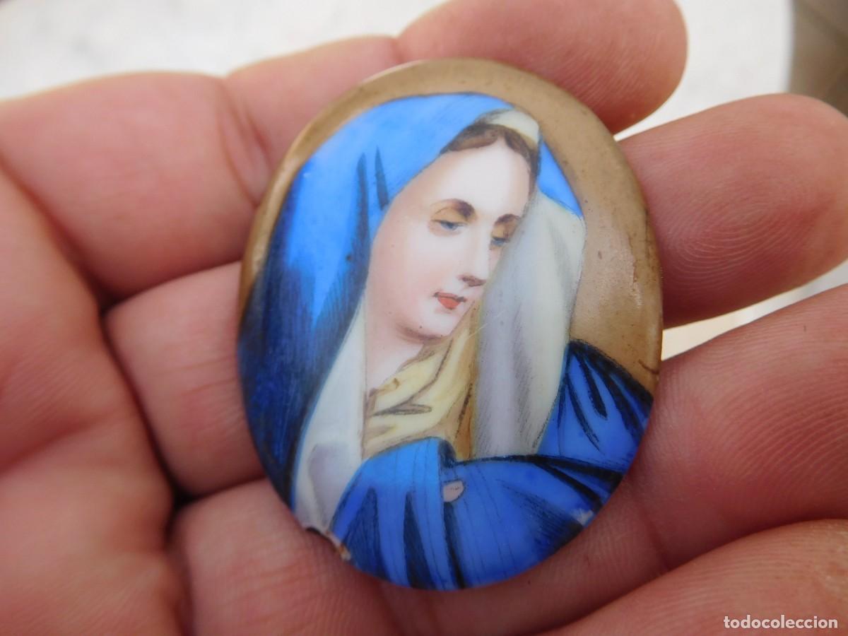 Antig&uuml;edades: Esmalte antiguo Virgen - Foto 3