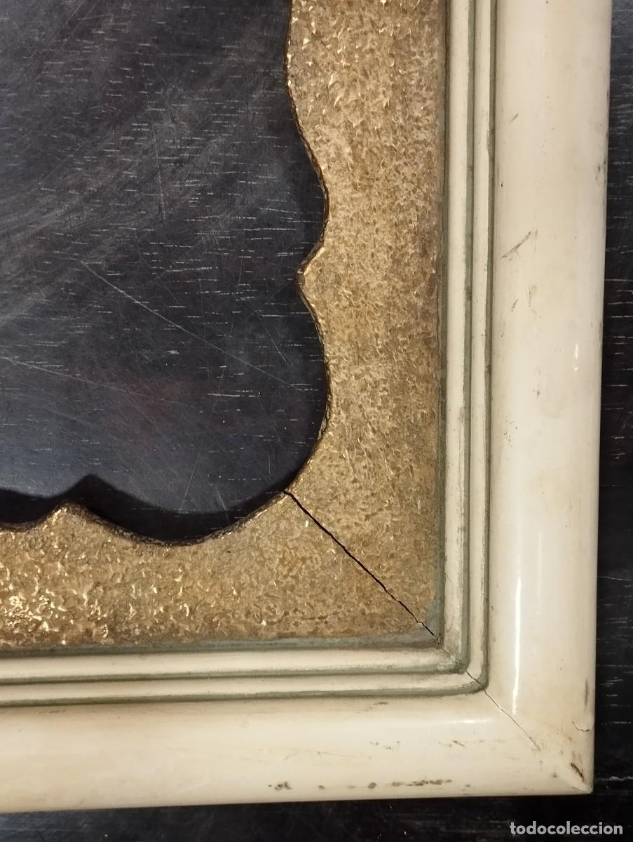 Antig&uuml;edades: MARCO DE MADERA LACADA Y DORADA - Foto 3