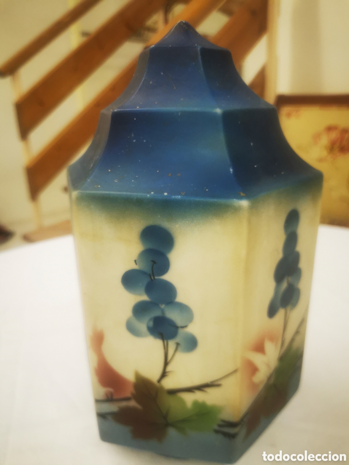 Antig&uuml;edades: Tulipa art dec&oacute; 1920 opalina 28 cm