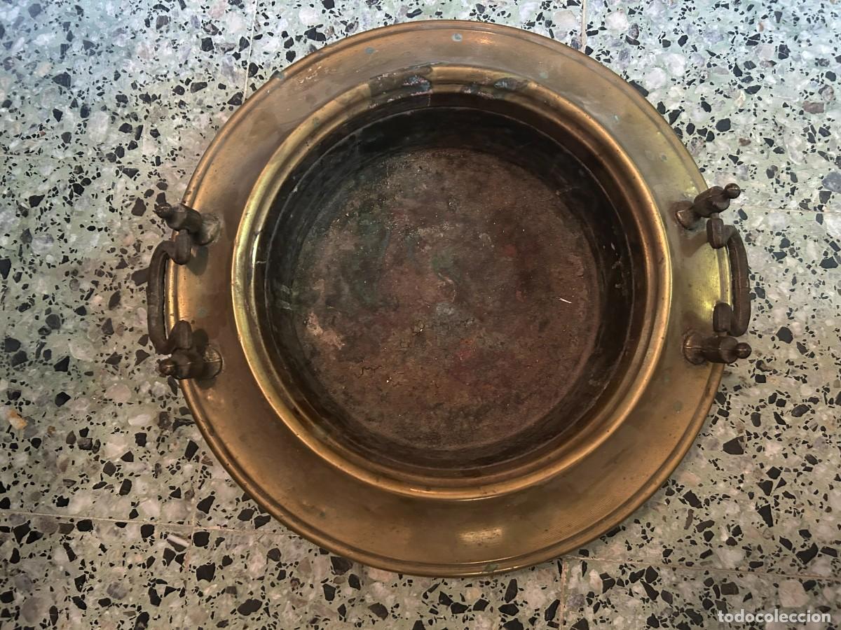 Antig&uuml;edades: Brasero de cobre y laton antiguo