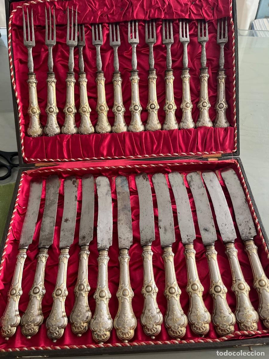 Antig&uuml;edades: Cubiertos mango plateado - Foto 2