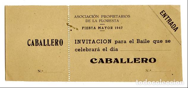 Antig&uuml;edades: Invitaci&oacute;n Fiesta Mayor La Floresta 1947 Caballero