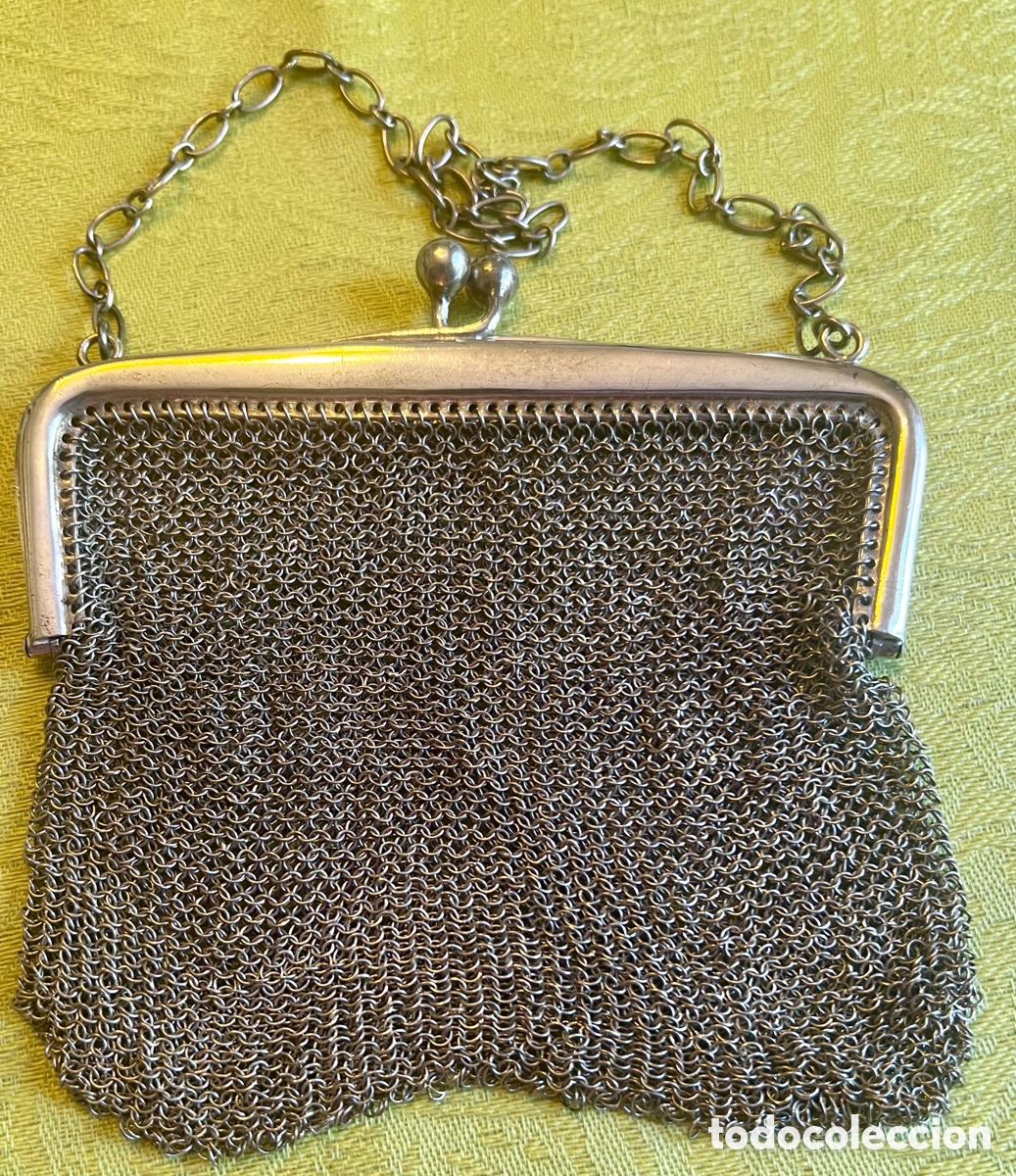 Antig&uuml;edades: Antiguo Bolso de Malla en Plata 800. Estilo Art Nouveau/Modernista (c. 1910)