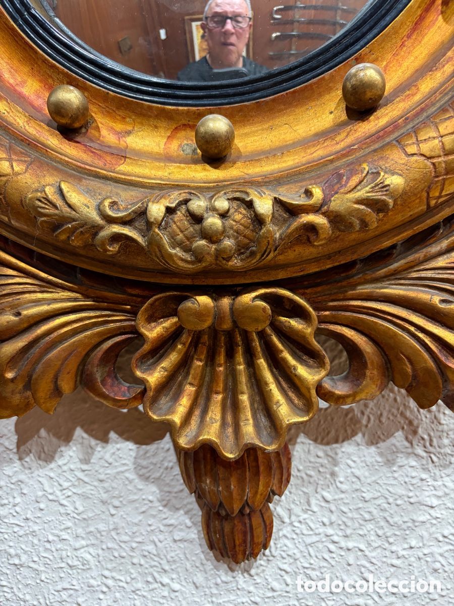 Antig&uuml;edades: Espejo de madera dorado - Foto 3
