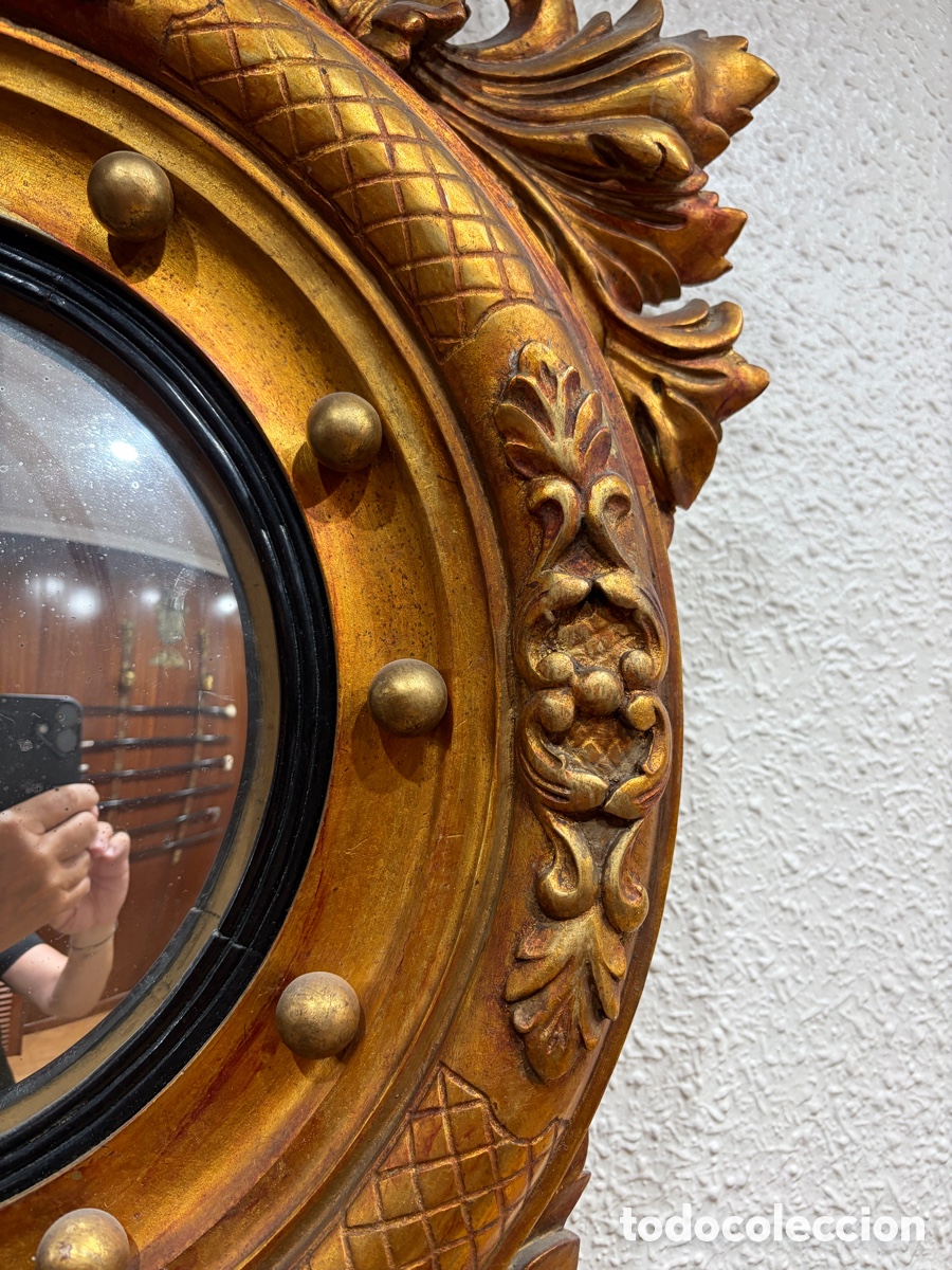 Antig&uuml;edades: Espejo de madera dorado - Foto 4