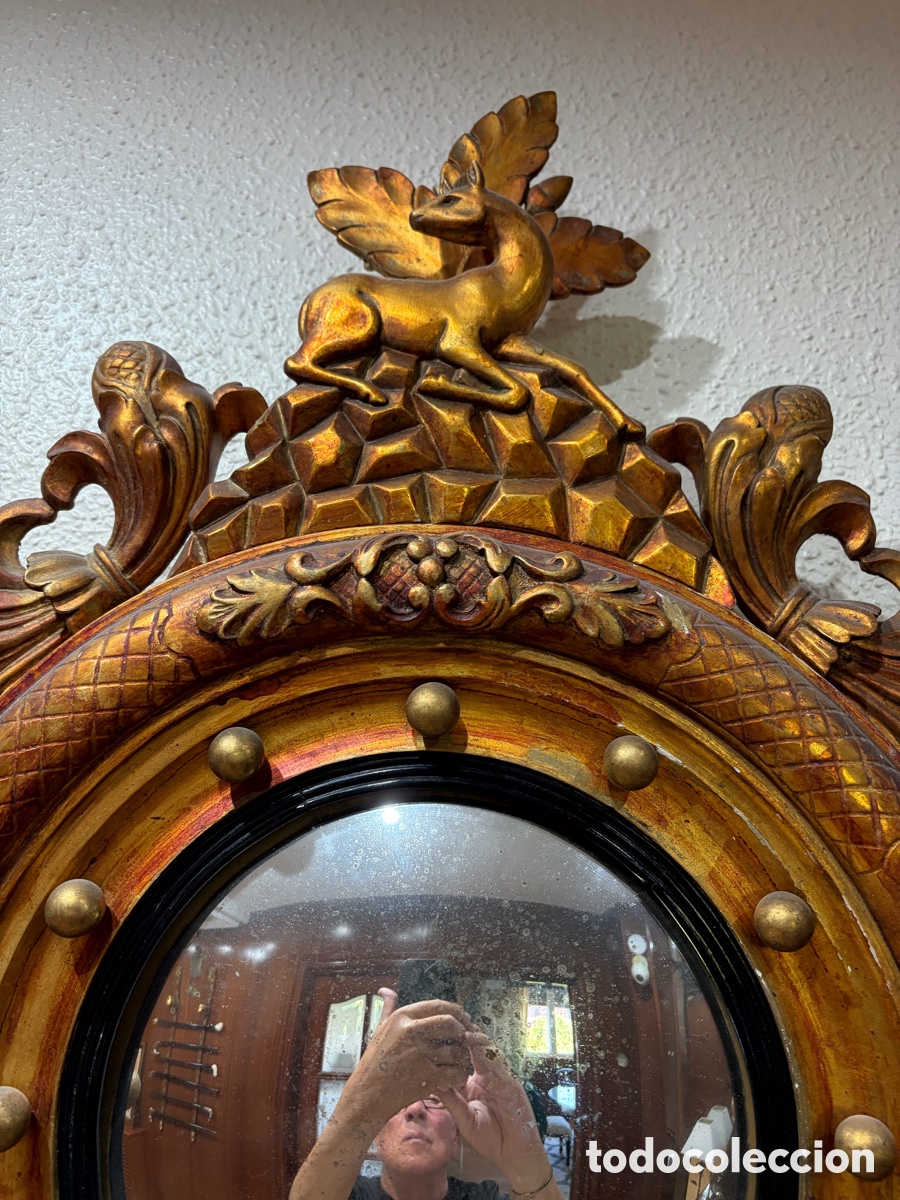 Antig&uuml;edades: Espejo de madera dorado - Foto 6