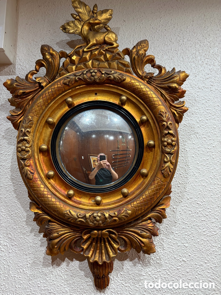 Antig&uuml;edades: Espejo de madera dorado - Foto 1