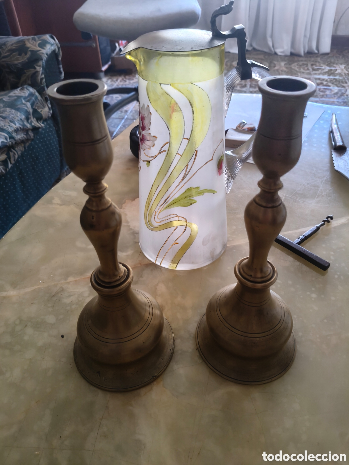 Antig&uuml;edades: PAREJA DE CANDELABROS SIGLO XVIII