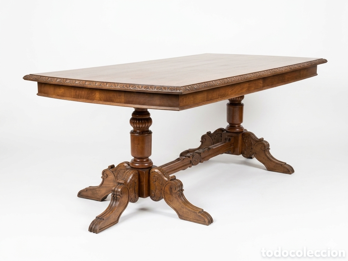 Antig&uuml;edades: Mesa de comedor de madera de casta&ntilde;o - Foto 2