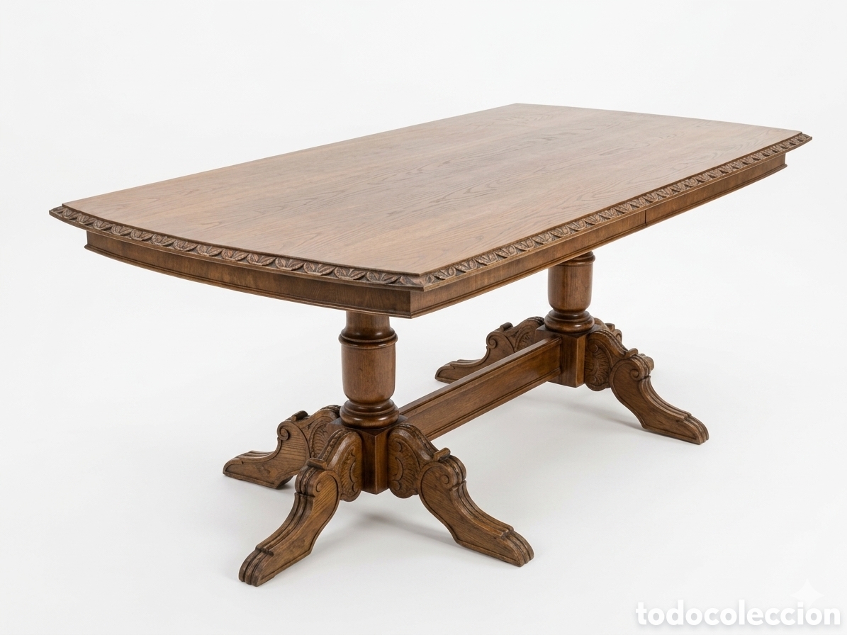 Antig&uuml;edades: Mesa de comedor de madera de casta&ntilde;o - Foto 1