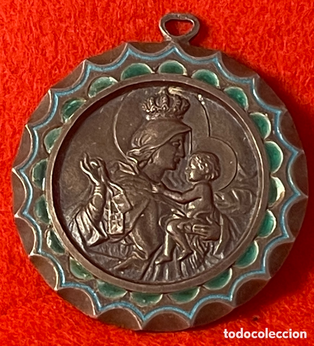 Antig&uuml;edades: Preciosa medalla antigua en plata de ley y esmaltes