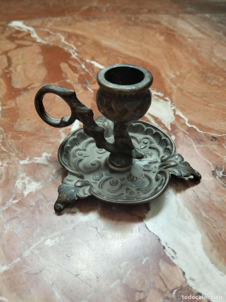 Antig&uuml;edades: Antigua Palmatoria de Mano en Bronce / Lat&oacute;n Macizo - Estilo Art Nouveau / Cardo Escoc&eacute;s
