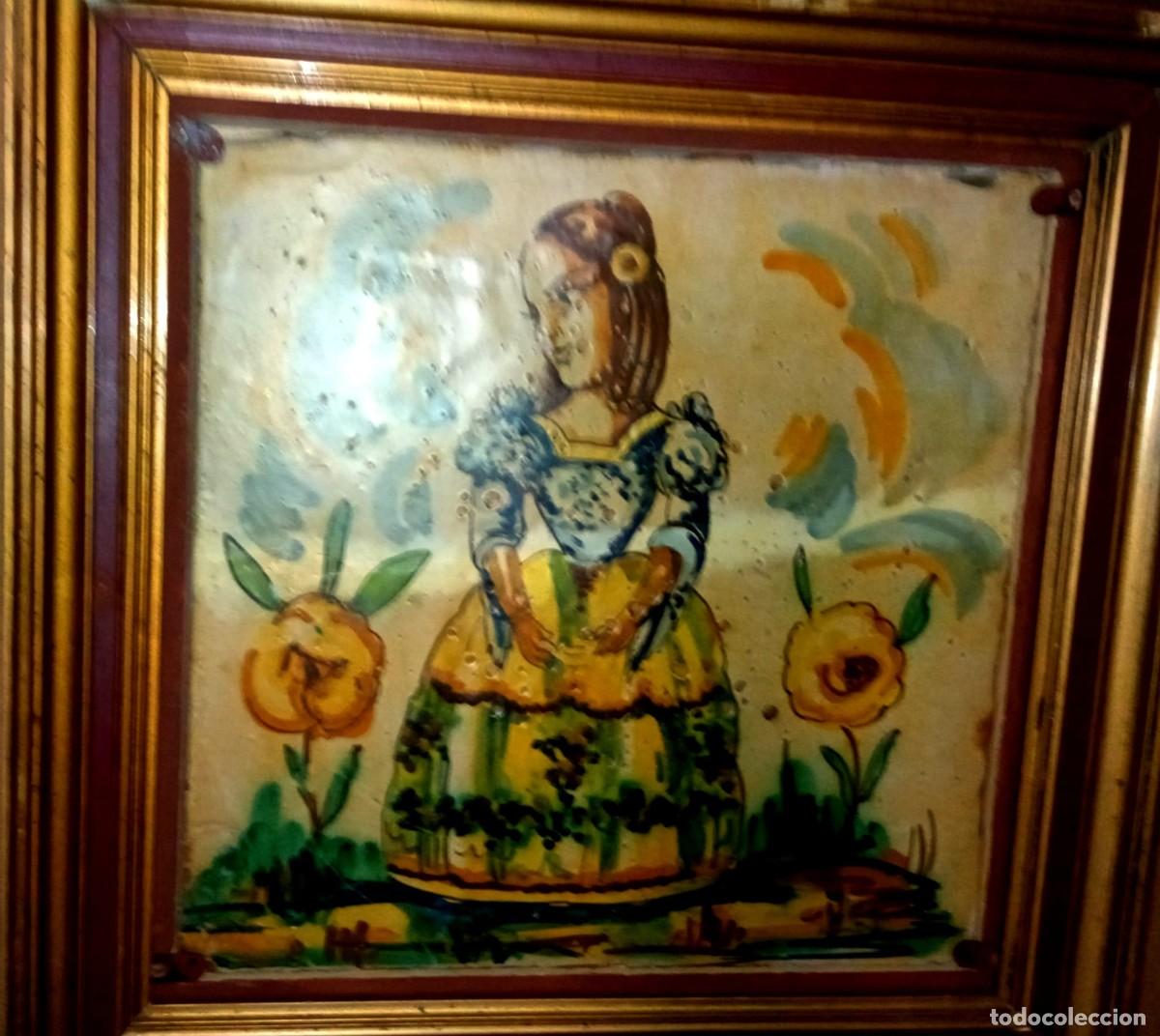 Antig&uuml;edades: Not&aacute;vel azulejo (PLAFON) VALENCIANO DE GRANDES DIMENCIONES SIGLO XIX.