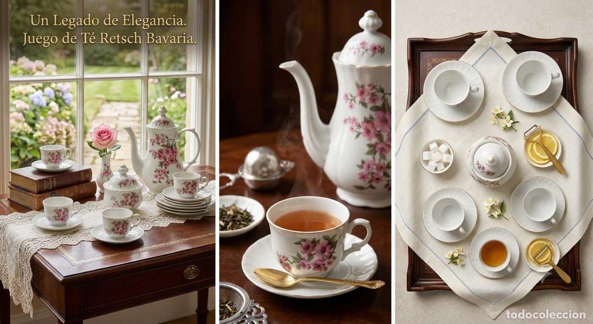 Antig&uuml;edades: Precioso Juego de T&eacute; en Porcelana Alemana Wunsiedel Bavaria - 39 Piezas - &iexcl;A Estrenar!