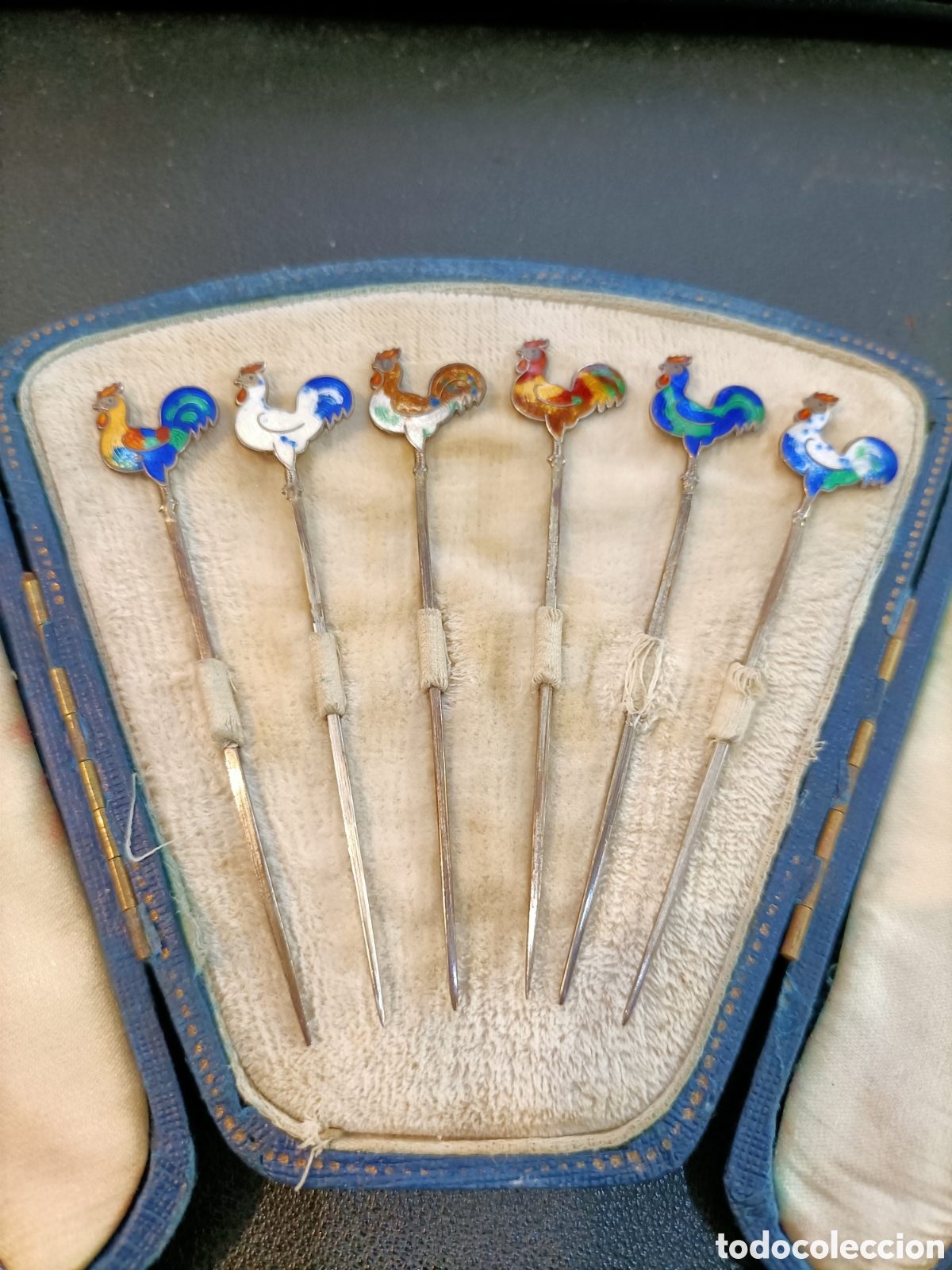 Antig&uuml;edades: Estuche con palillos para c&oacute;ctel, estilo Art Deco. Ingleses.