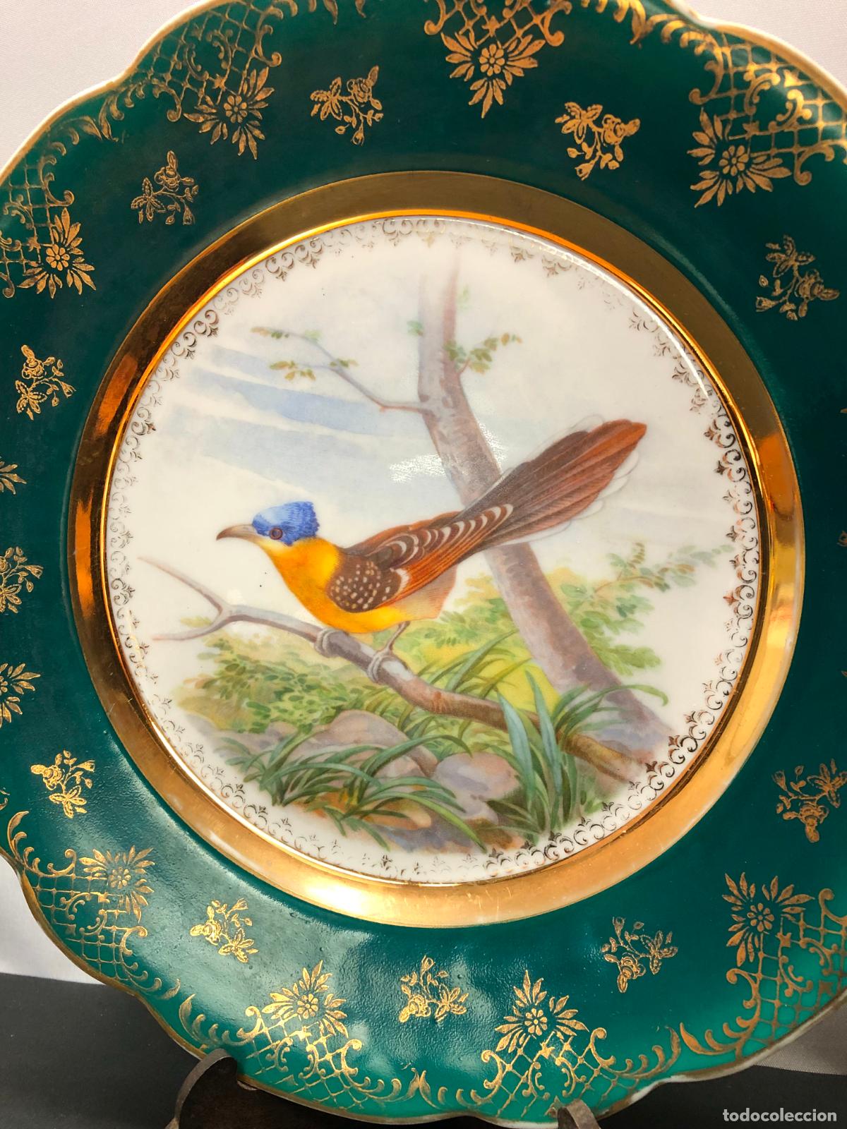Antig&uuml;edades: Royal Copenhagen &middot; finales siglo XIX &middot; pintada a mano &middot; marcas manuscritas cromo verde (exportaci&oacute;n)