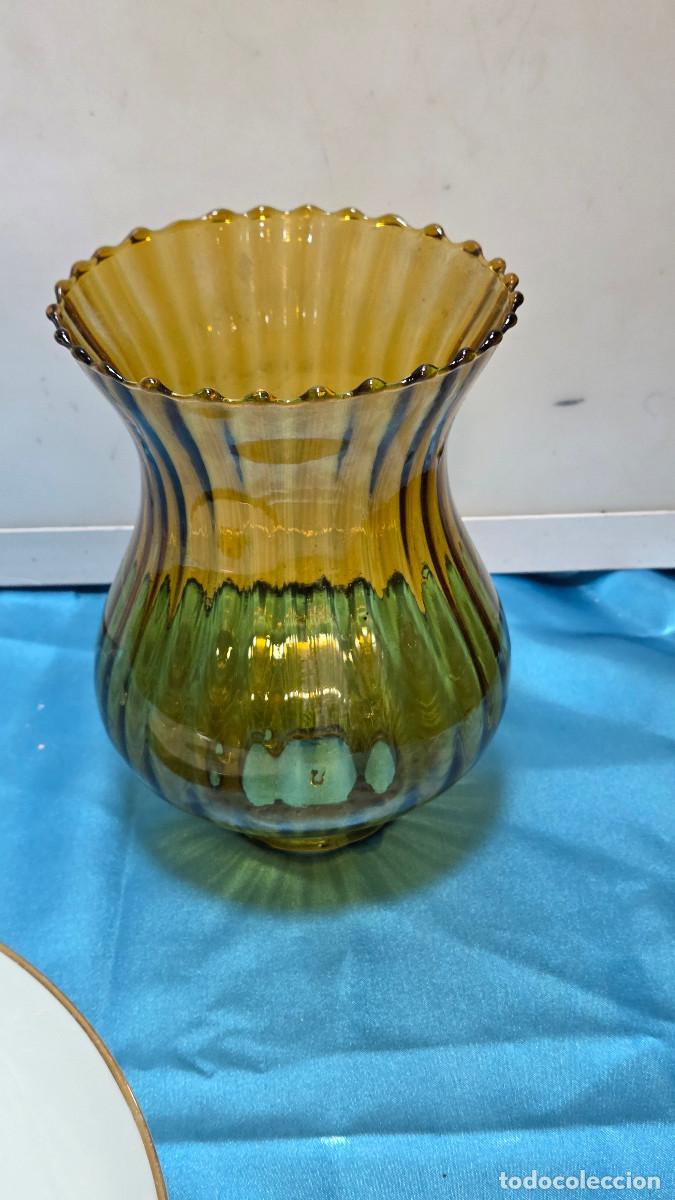 Antig&uuml;edades: tulipa de cristal ambar - Foto 1