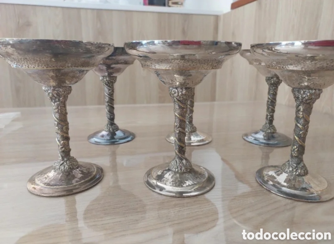 Antig&uuml;edades: Copas de alpaca (6 unidades) - Foto 2