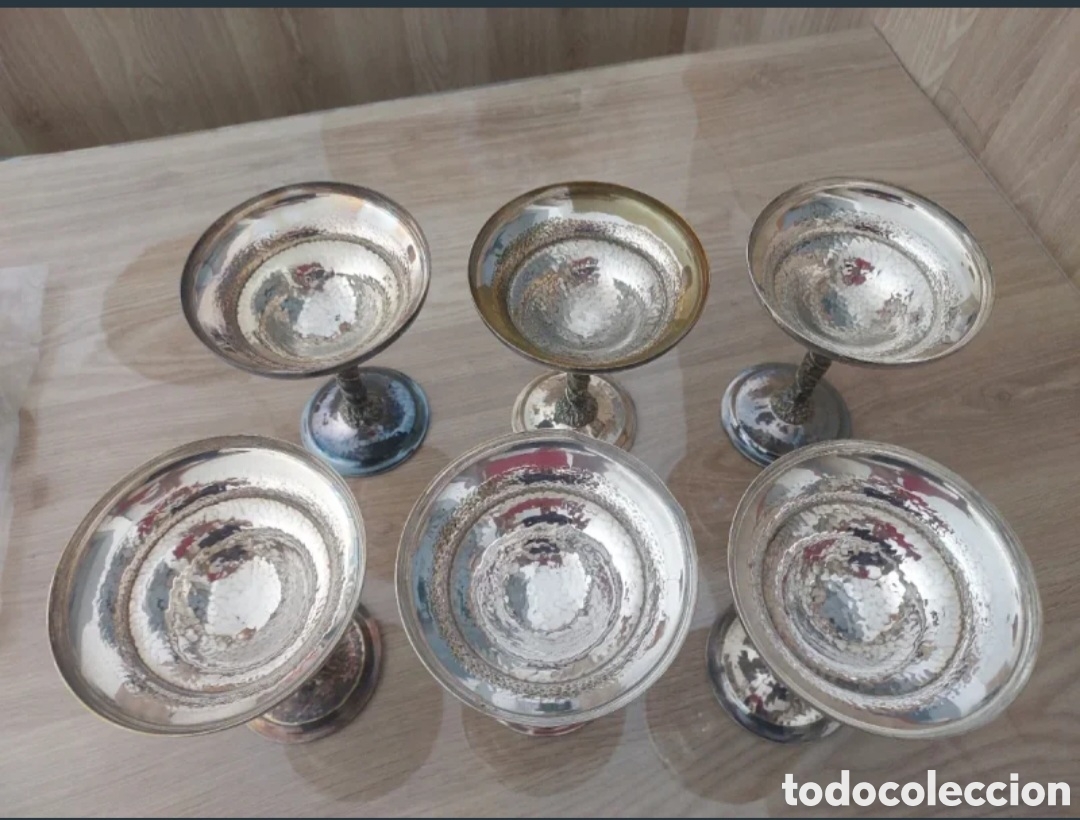 Antig&uuml;edades: Copas de alpaca (6 unidades) - Foto 3