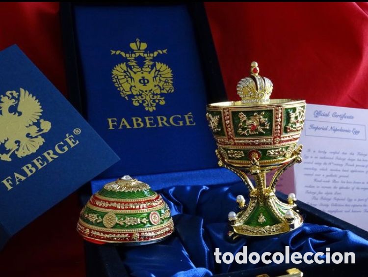 Antig&uuml;edades: Huevo Faberg&eacute; Imperial estilo ruso con soporte y caja original