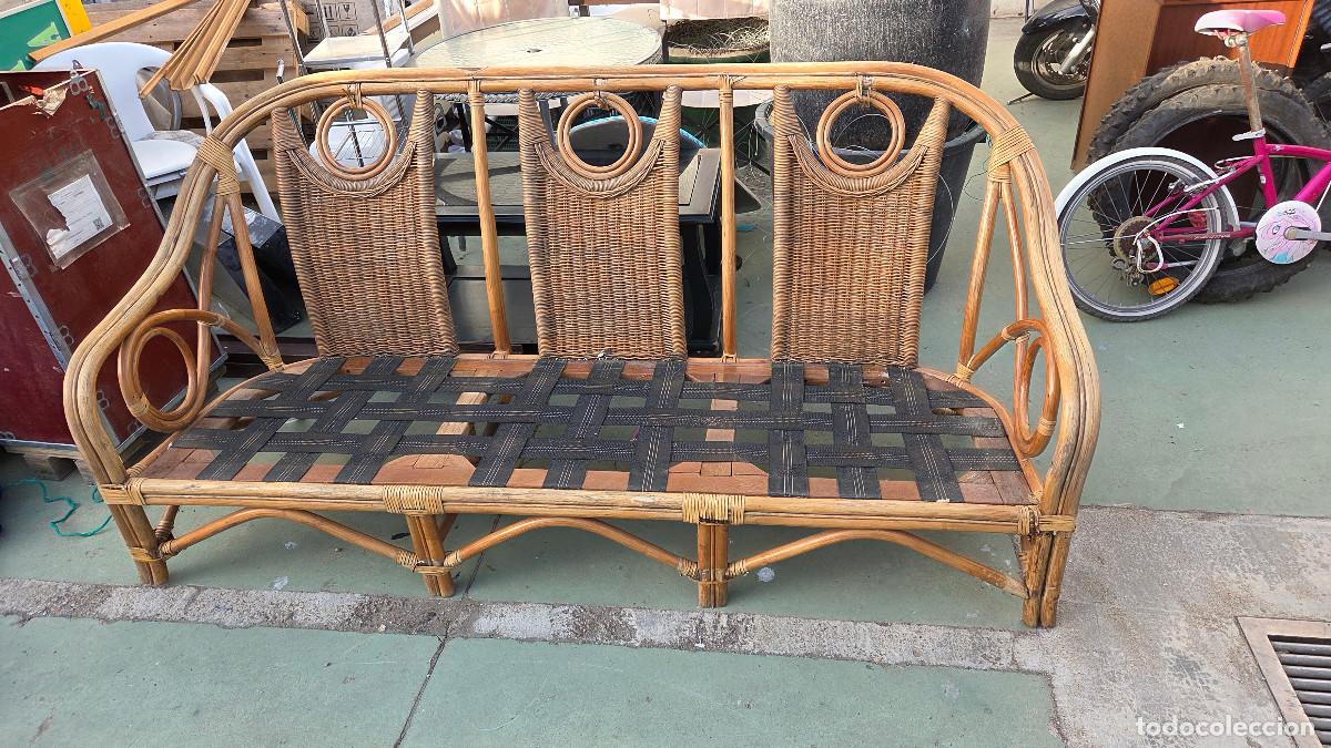 Antig&uuml;edades: sillon de ca&ntilde;a de bambu