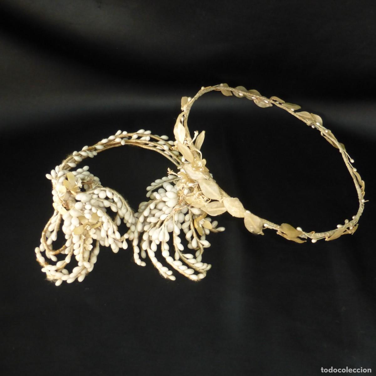Antig&uuml;edades: ANTIGUA CORONA TIARA TOCADO NOVIA CERA PPIO. S. XX EDWARDIAN WAX BRIDAL WEDDING CROWN