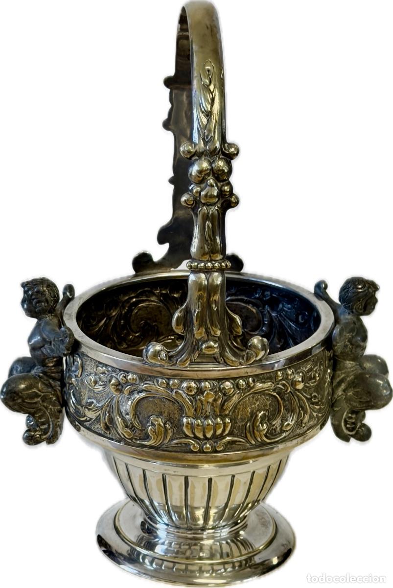 Antig&uuml;edades: ACETRE LIT&Uacute;RGICO DE METAL PLATEADO Principios del siglo XX (ca. 1900-1920)
