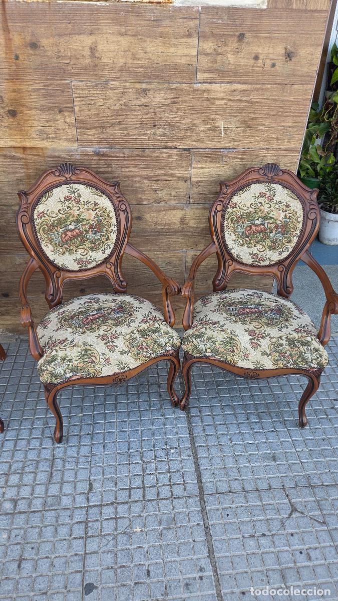 Antig&uuml;edades: parejas de sillones isabelinos