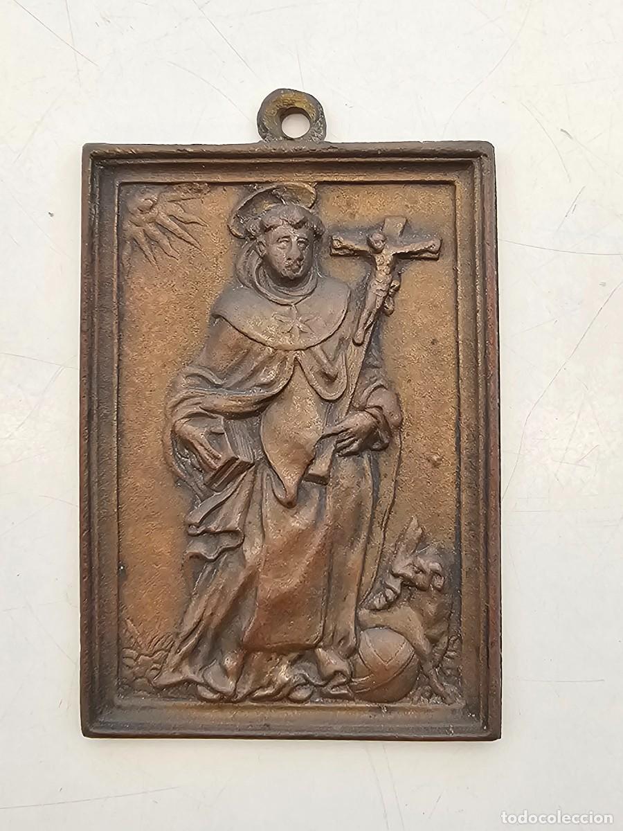 Antig&uuml;edades: PLACA DEVOCIONAL EN BRONCE SANTO DOMINGO, FINAL XVIII, (11X7)